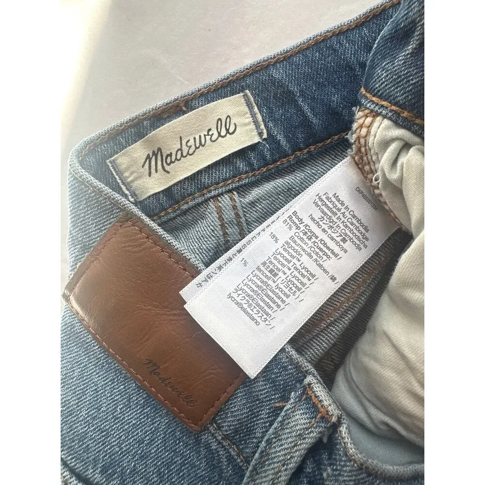 Madewell The High Rise Slim Boyjean in Neal Wash Blue Jeans Size 25